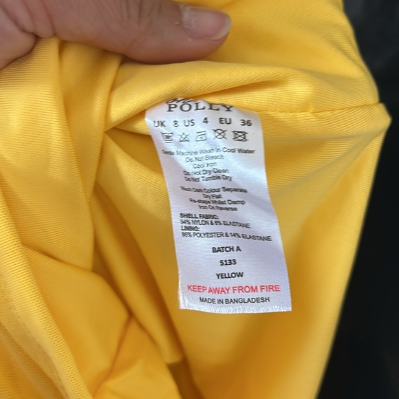 Oh Polly Cabana Collection Yellow Ruched Cowl Neck Mini Dress - Picture 8 of 10